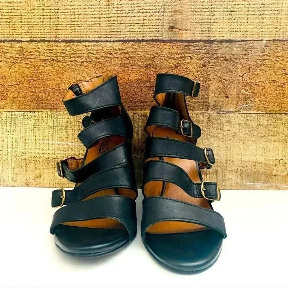 Lucky Brand Reynolds Caged Black Wedges